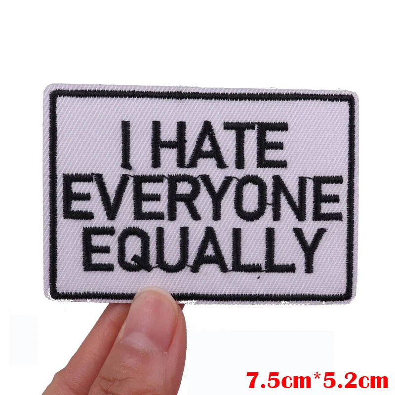 Personality Slogan Embroidered Patches