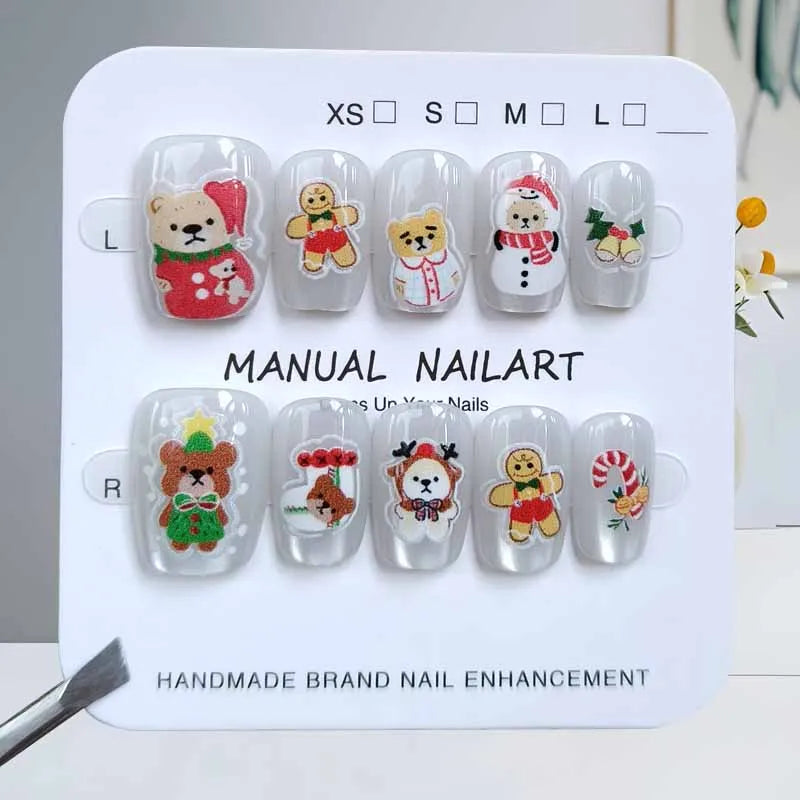 10Pcs Christmas False Nails