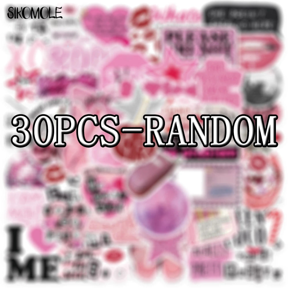 10/30/50pcs Pink Graffiti Stickers