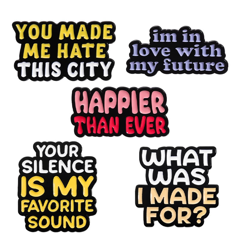 Funny Humorous Daily Proverbs Enamel Pins