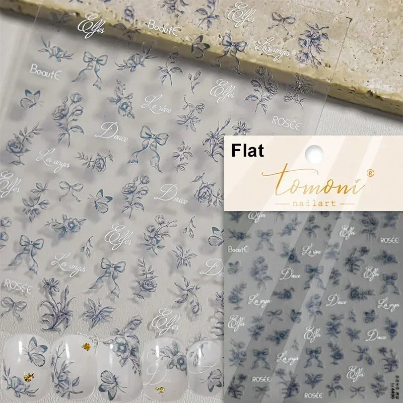 Jelly Butterfly Rhinestone Crystal 5D Nail Art Sticker