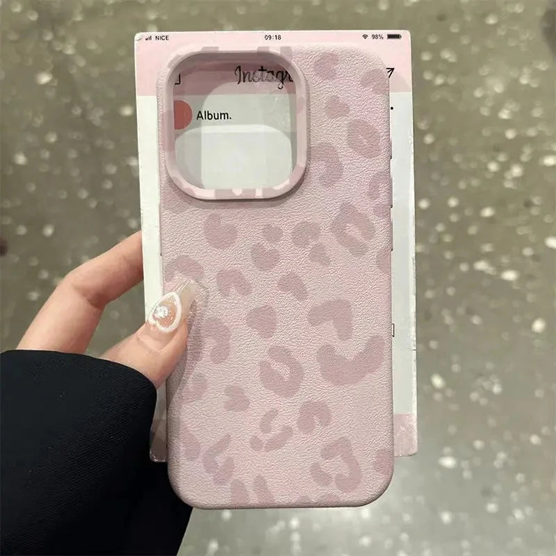 Pink Leopard Print Lichee Pattern