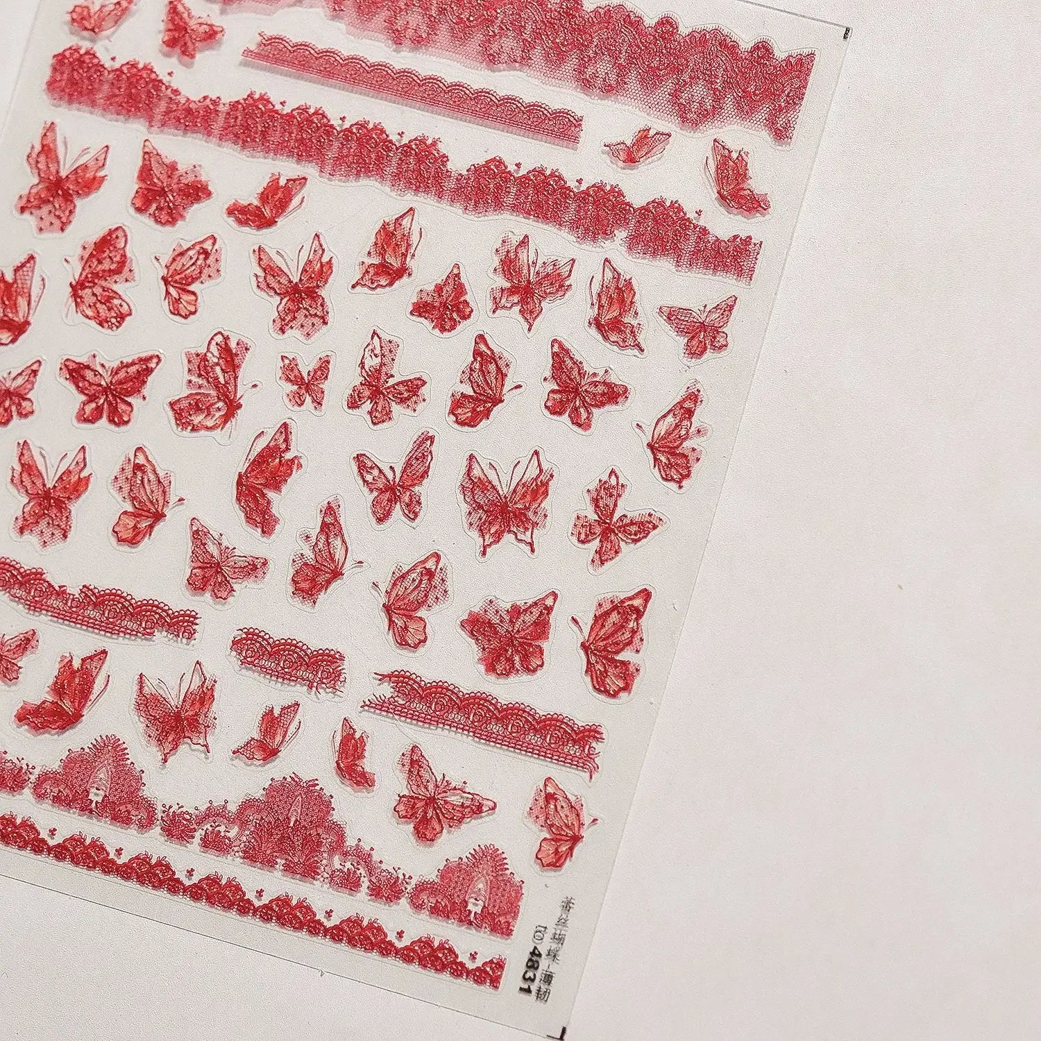 Jelly Butterfly Rhinestone Crystal 5D Nail Art Sticker