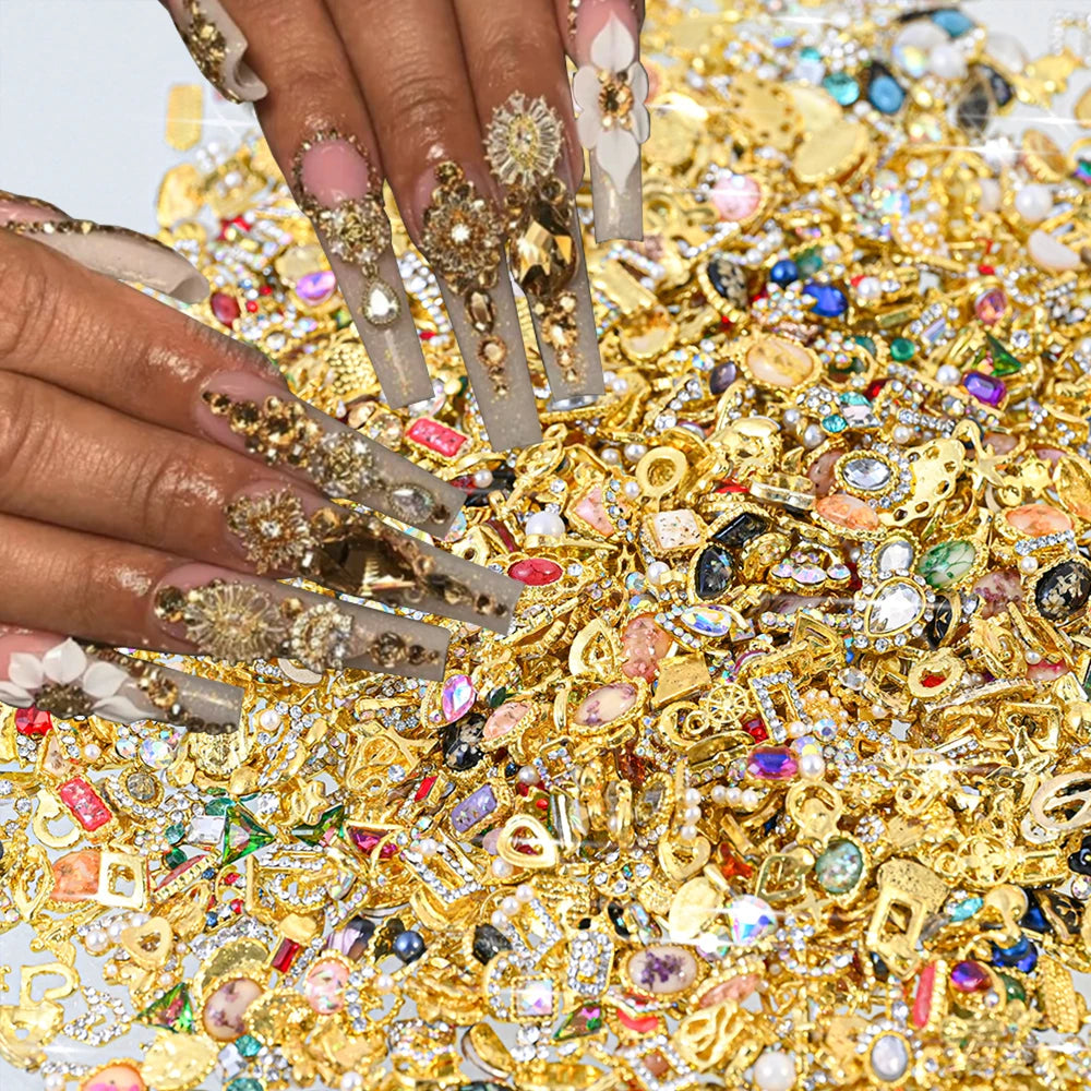 50Pcs Random Mix luxury nail charm