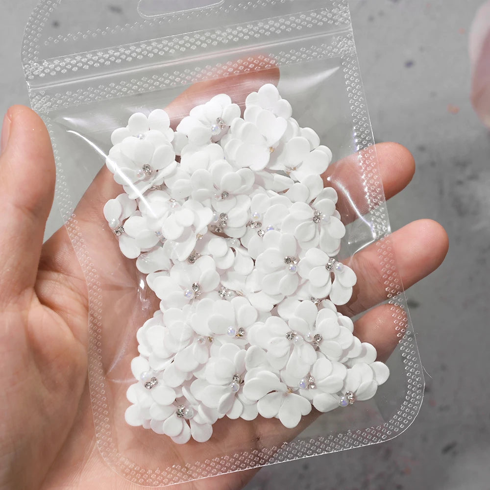 10/30PCS 3D Handmade Acrylic Carved Flower