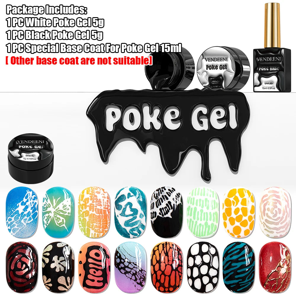Vendeeni 12 Colors Poke Poke Gel Nail Polish