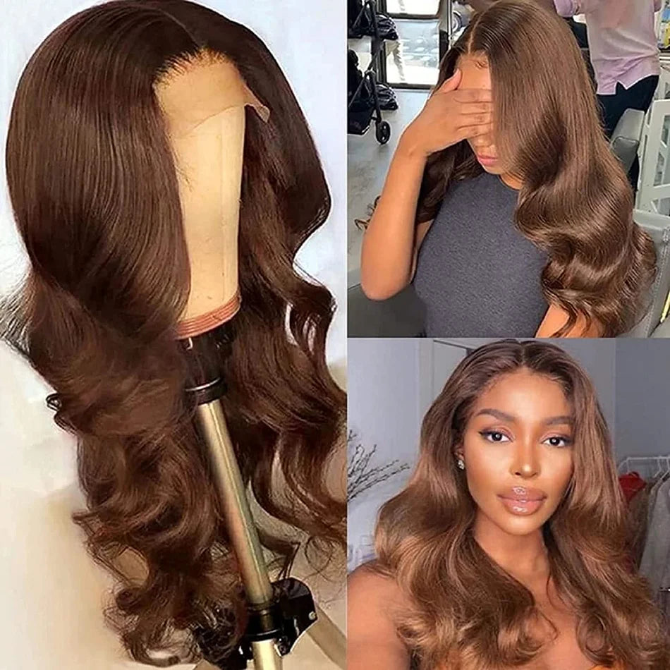 Chocolate Brown Frontal body wave Wig