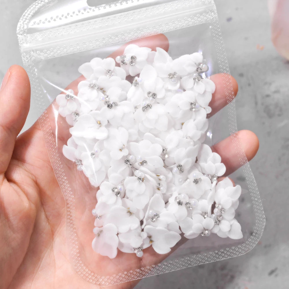 10/30PCS 3D Handmade Acrylic Carved Flower