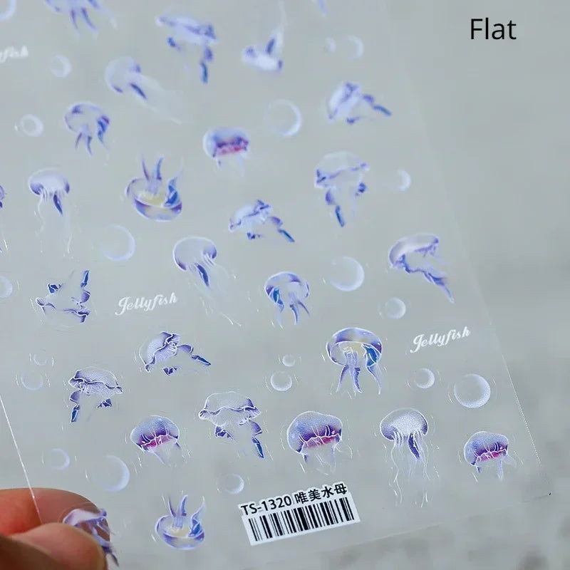 Goldfish Cavort Water 5D Nail Art Stickers Manicure Decal