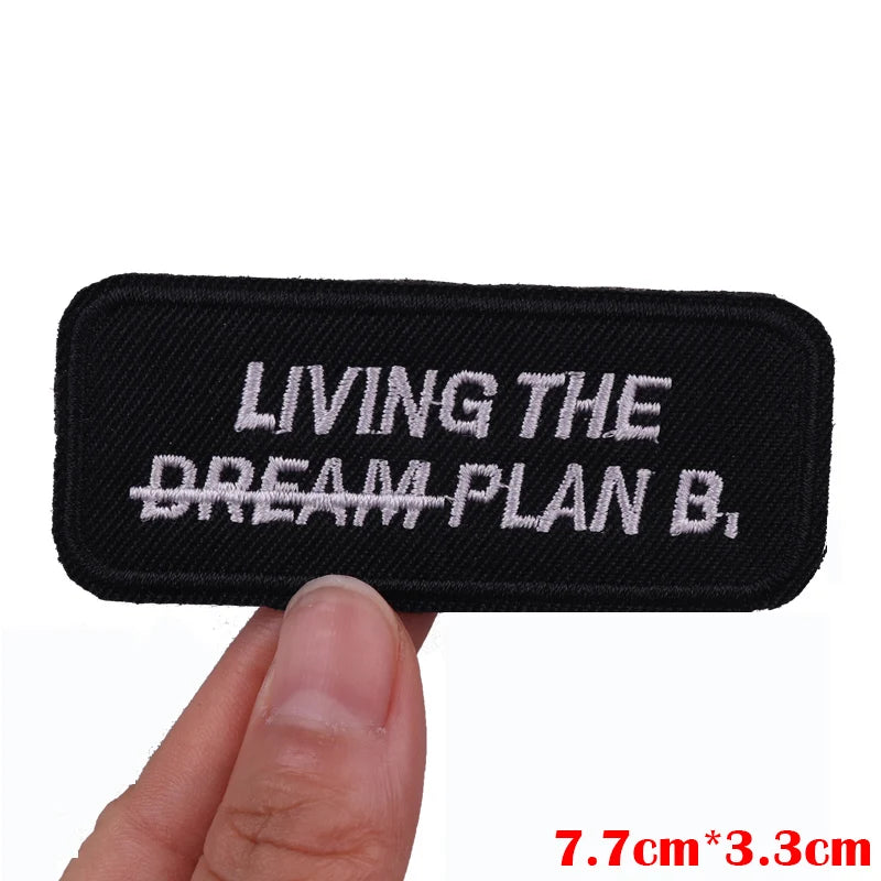 Personality Slogan Embroidered Patches