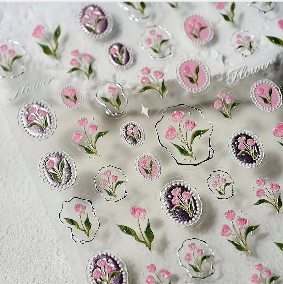 Vintage Clocks 5D Nail Art Stickers Abstract Prints