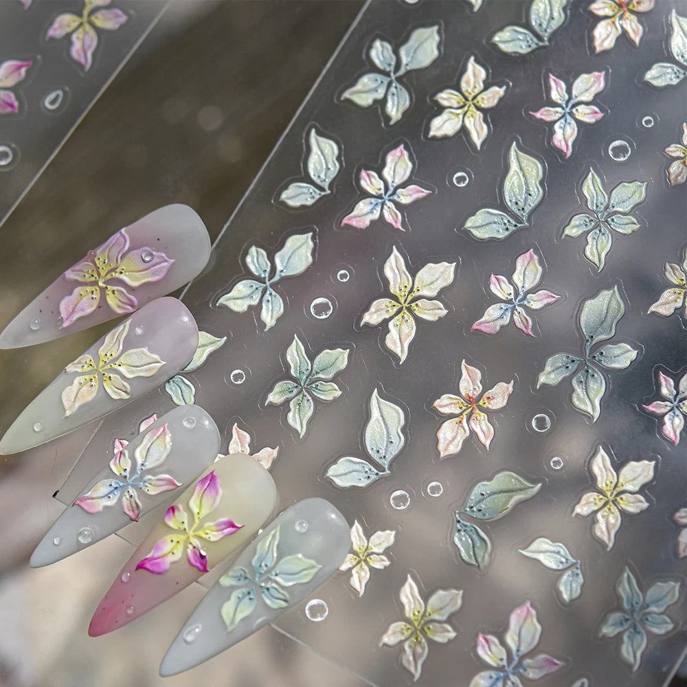 Vintage Clocks 5D Nail Art Stickers Abstract Prints