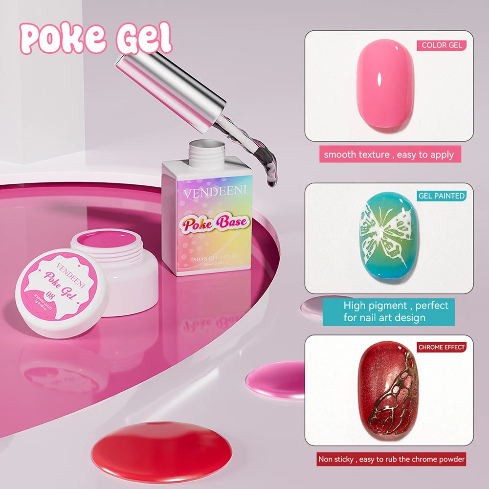 Vendeeni 12 Colors Poke Poke Gel Nail Polish