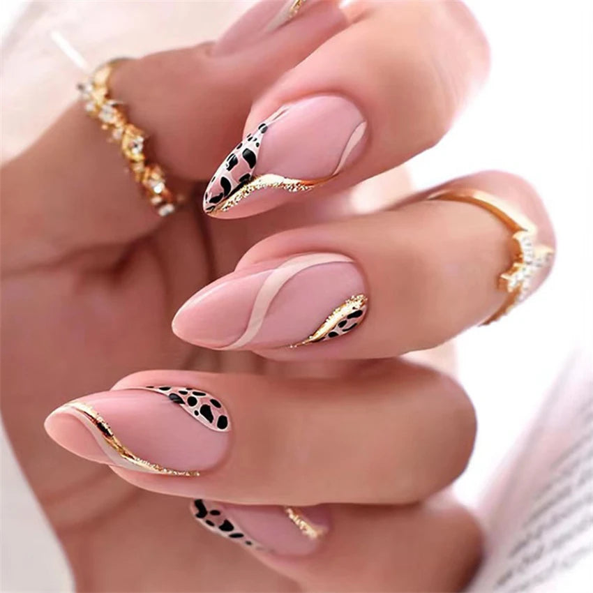 24P/Set Medium-length Almond Press on Nails