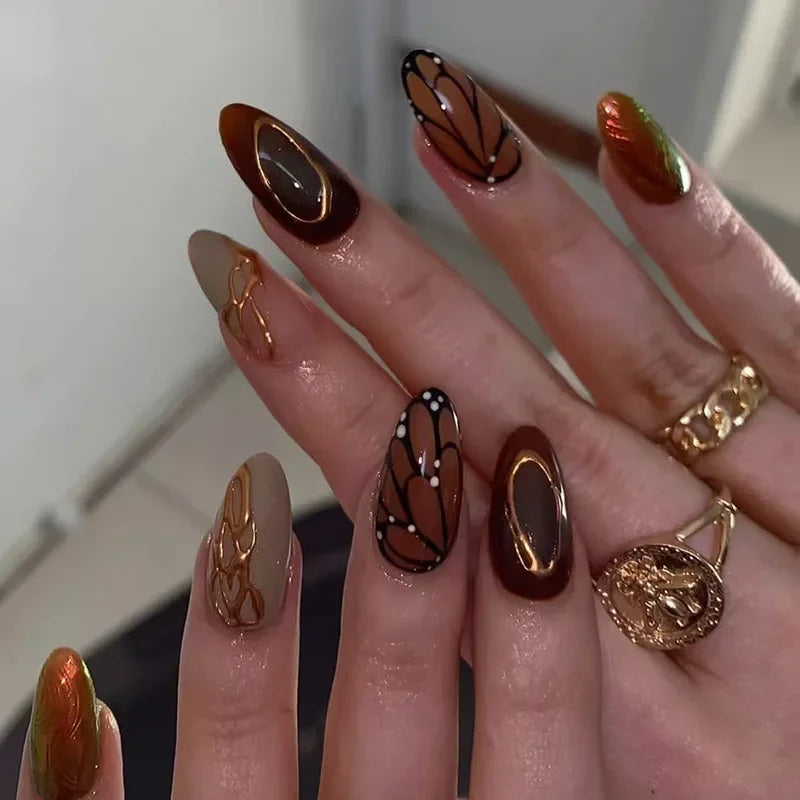 24Pcs Short Almond Nails