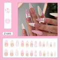 24pcs Summer Green Almond Press on Nails Fashion y2k