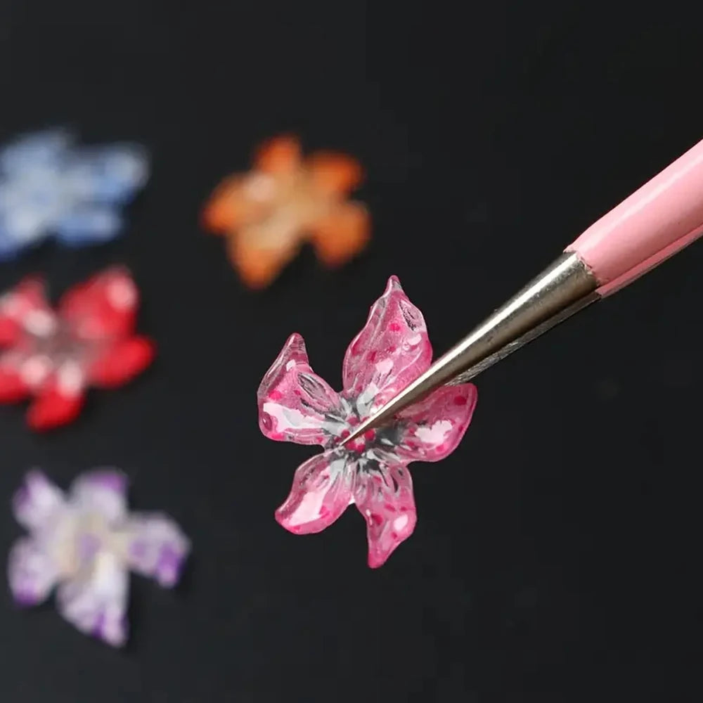 60pcs Flower Nail Decoration 3D Gradient Nail Charms