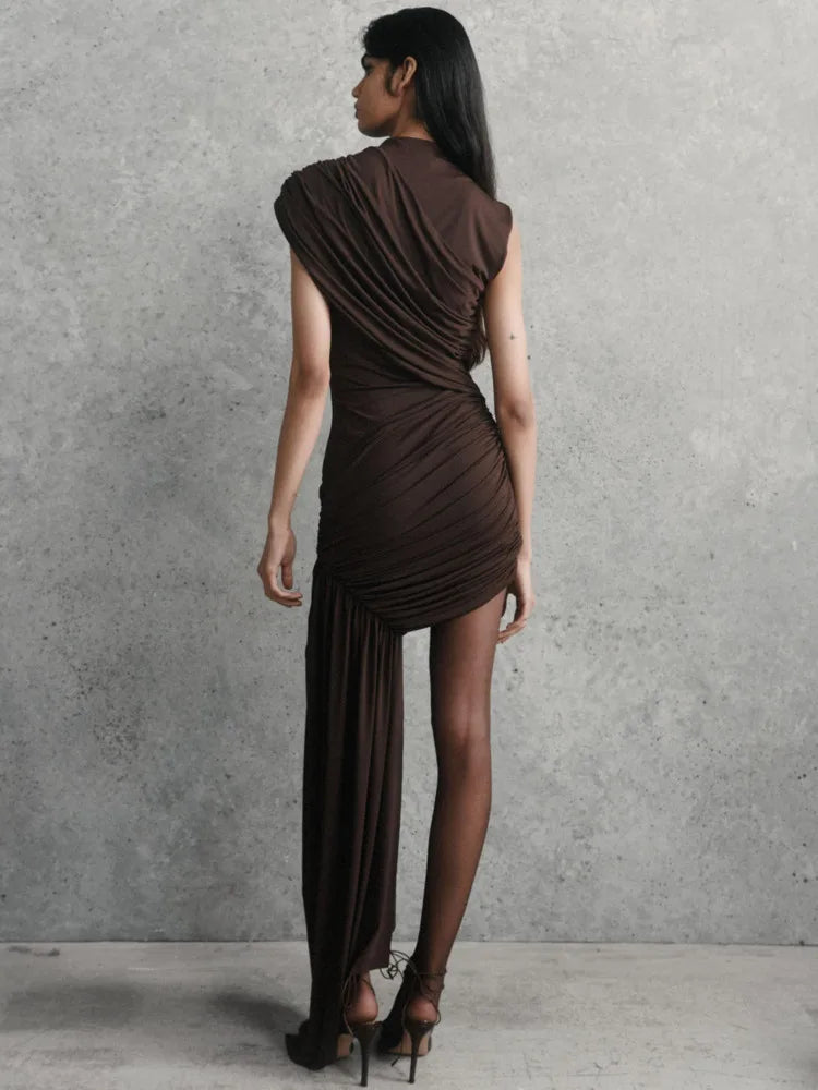Irregular Draped Ruched Mini