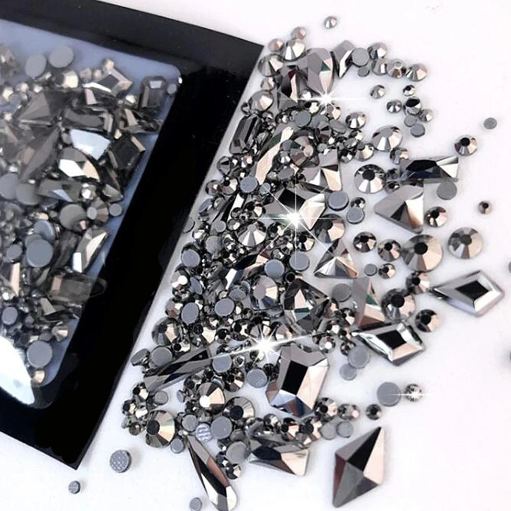 180pcs AB Flatback Multi-shape Mixed Diamond Gems