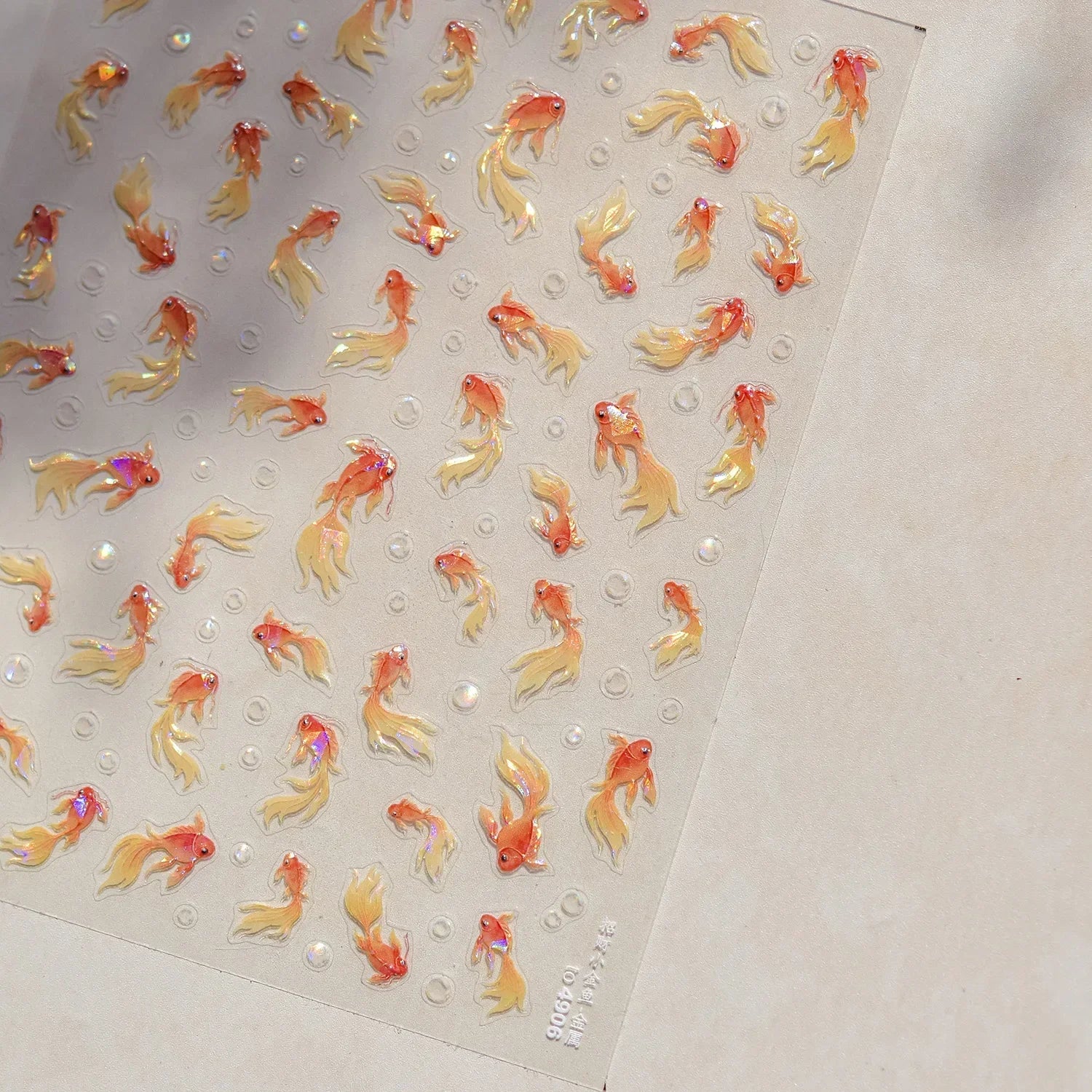 Goldfish Cavort Water 5D Nail Art Stickers Manicure Decal
