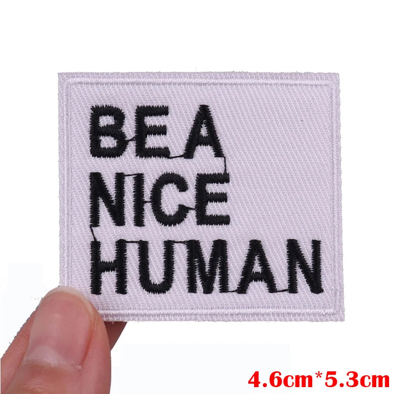 Personality Slogan Embroidered Patches