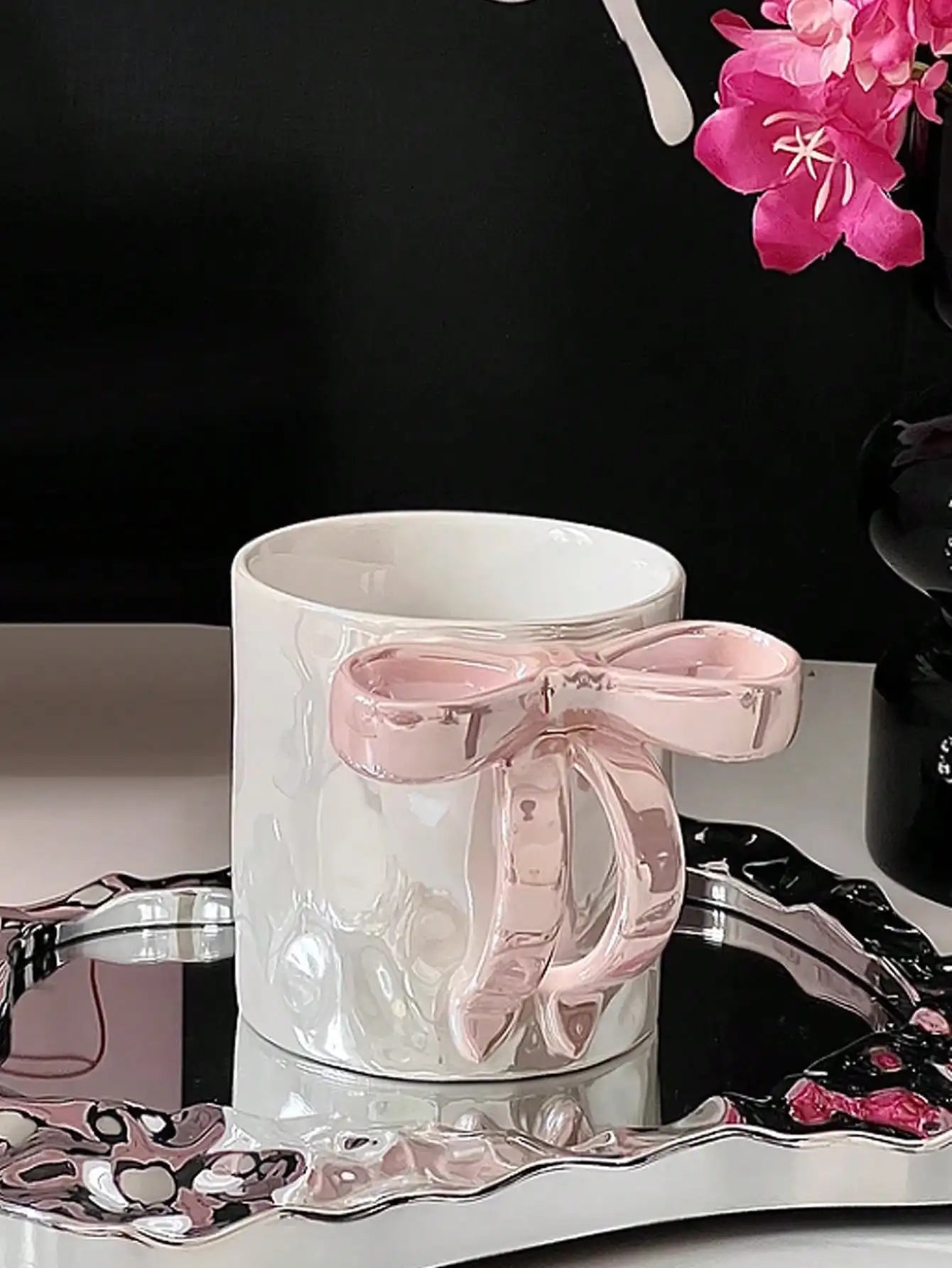 dreamy bow ceramic mug