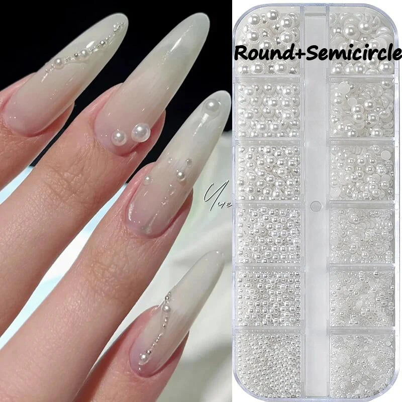 12Grids Christmas Nail Rhinestone Mixed Size