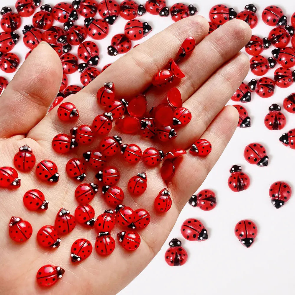 50Pcs Insect Ladybug Nail Charms
