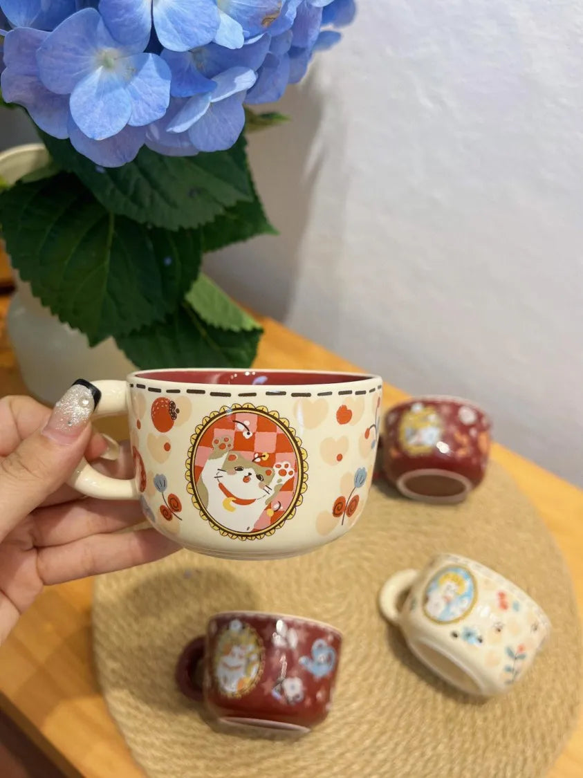 Vintage Ceramic Cat Coffee Cup
