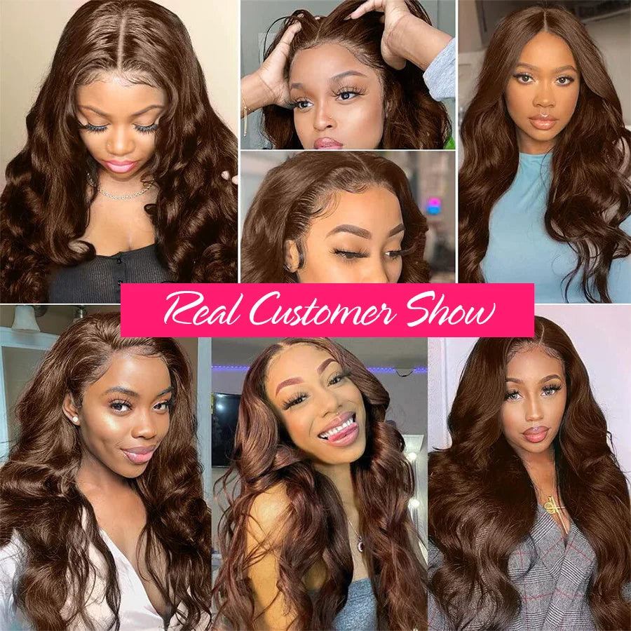 Chocolate Brown Frontal body wave Wig
