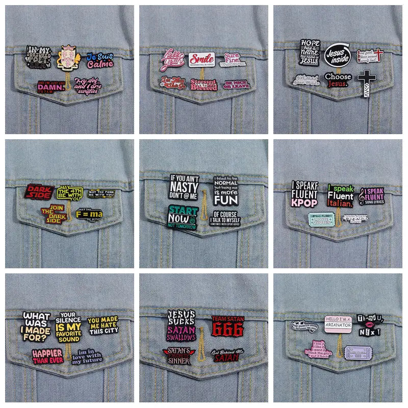 Funny Humorous Daily Proverbs Enamel Pins