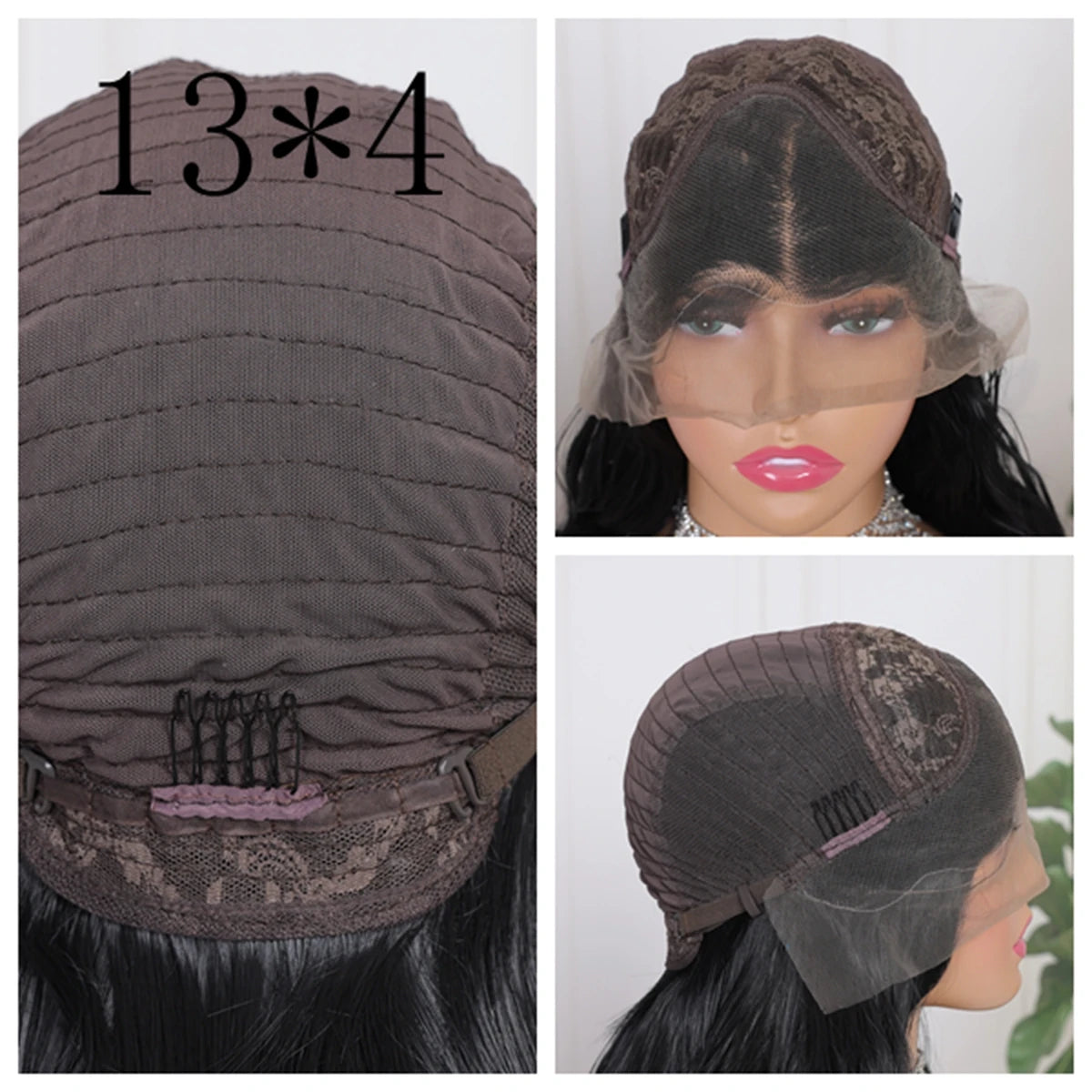 Long Soft Straight Black Synthetic 13X4 HD Lace Frontal Wig