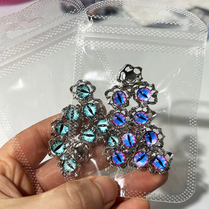 20/50Pcs 3D Crystal Animal Eye Beads Nail Charms 6/8/10mm
