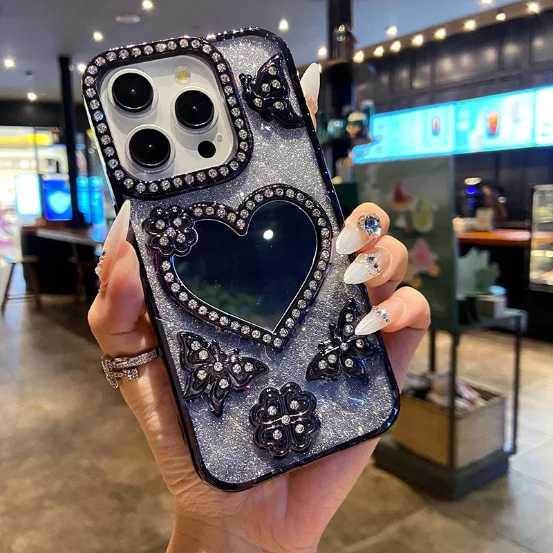 Luxury Electroplate Butterfly Glitter Diamond Case