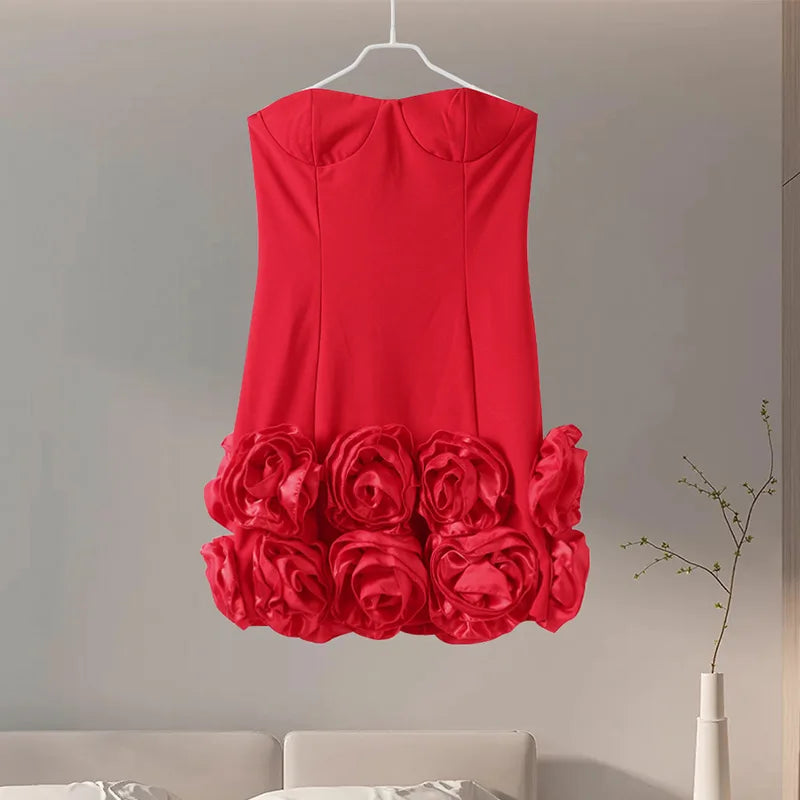 3D Flowers Party Dress