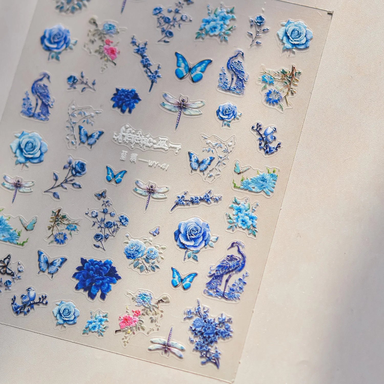 5D Butterfly Blooming Flowers Nail Art Stickers