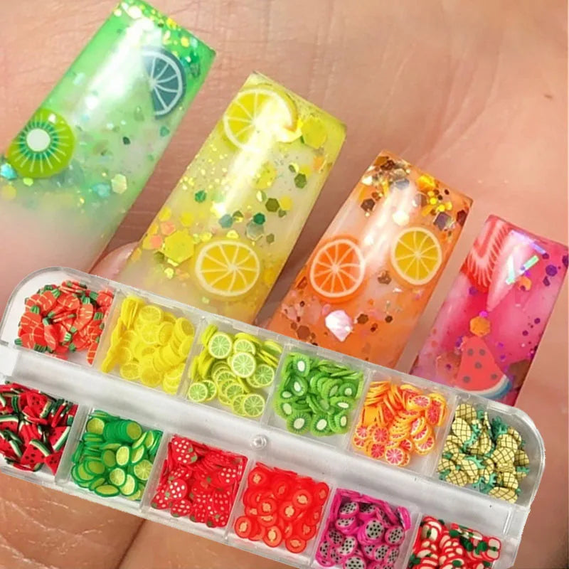 Nail Fruit Slices Polymer Clay 3D