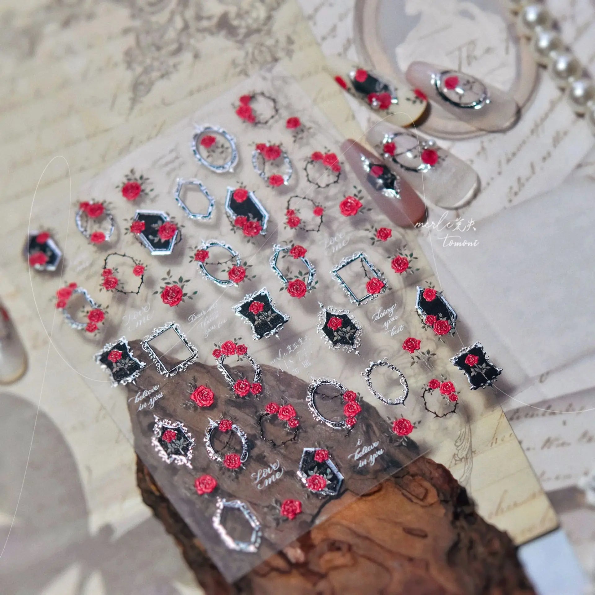 Vintage Clocks 5D Nail Art Stickers Abstract Prints