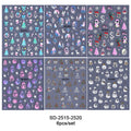 6pcs Christmas Nails Art Stickers 5D Embossed