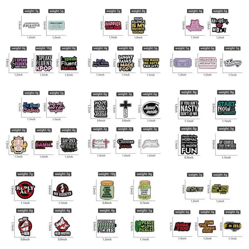 Funny Humorous Daily Proverbs Enamel Pins