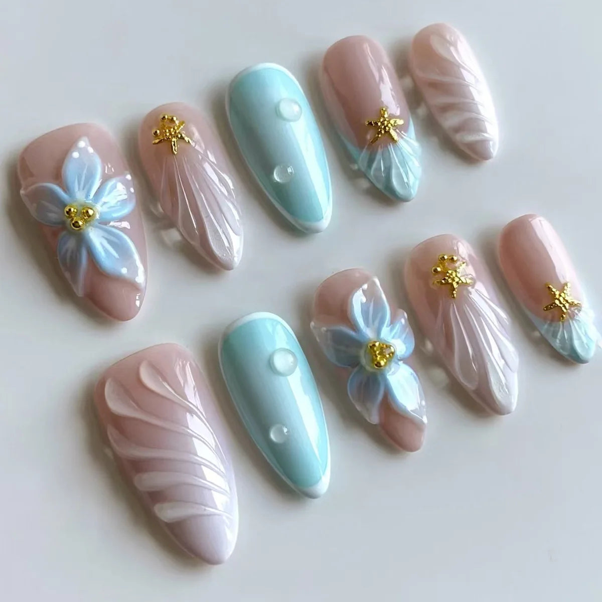 24Pcs Almond Press on Nails