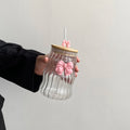 Bow Glass with Lid and Straw