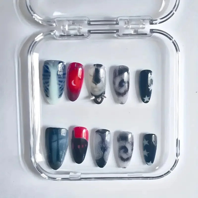 10pcs Handmade Press on Nails Shark Pattern