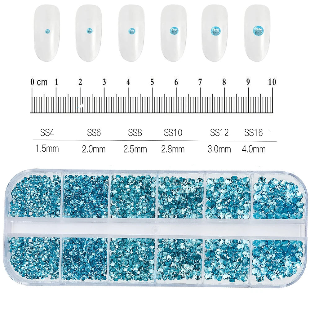 12Grid Mixed Nail Rhinestones Flat-back