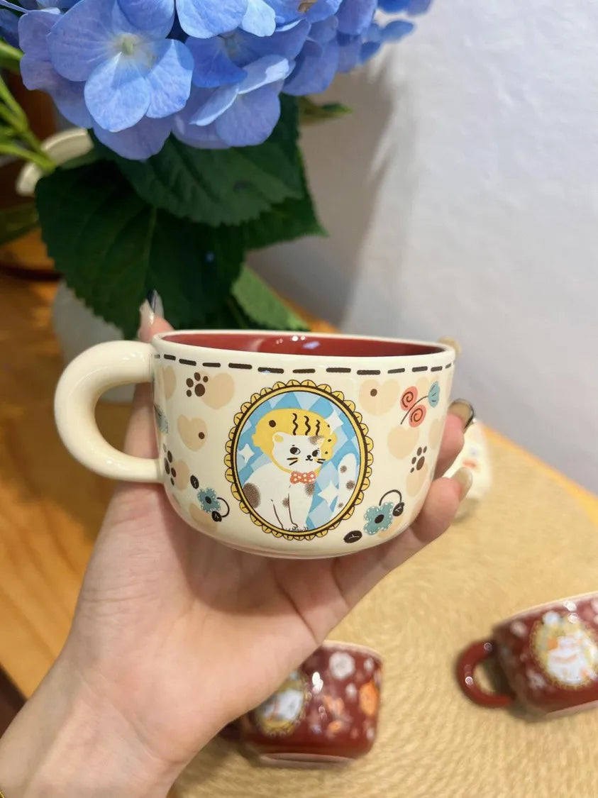 Vintage Ceramic Cat Coffee Cup