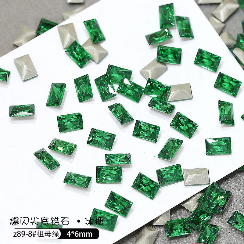 50pcs Dazzling Zircon Nail Art Rhinestone Mini 1-4mm Mixed-shape