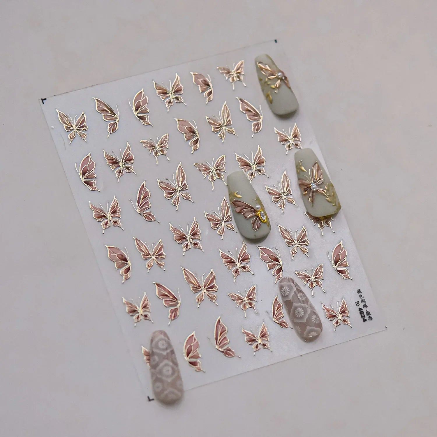 Jelly Butterfly Rhinestone Crystal 5D Nail Art Sticker