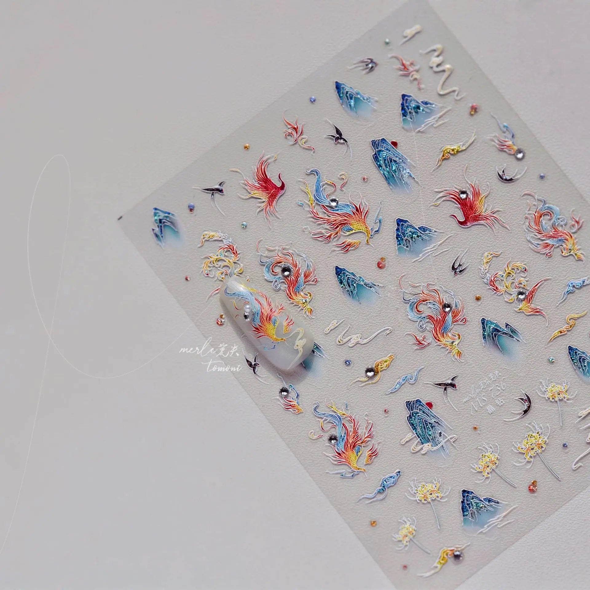 5D Butterfly Blooming Flowers Nail Art Stickers