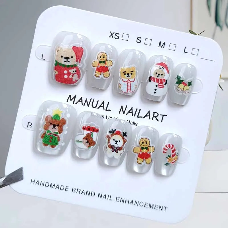 10Pcs Christmas False Nails