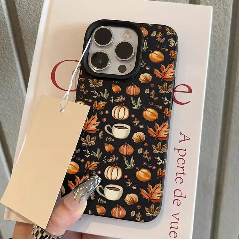 Autumn Pumpkin Coffee Phone Case